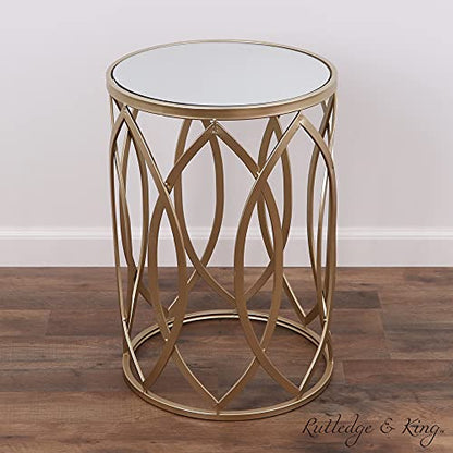 Nested Metal Side Tables - Set of 2 for Living Room & Bedroom (Gold) - color: Trinity - Gold