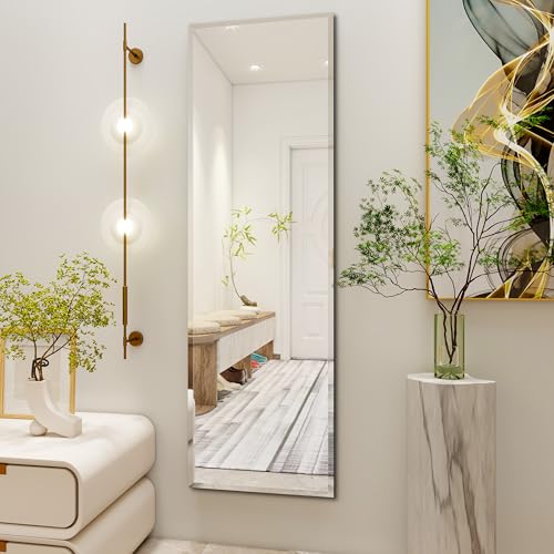 wall Mirror Full Length,51X16 FullL ength Mirrorwallmounted, | Bedroom/wall/Bathroom/Makeup Area/Cloakroom (51 * 16 Inch) - size: 51"L x 16"W