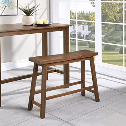 Boraam Sonoma Bench, 9"D x 33"W x 24"H, Chestnut - color: Chestnut