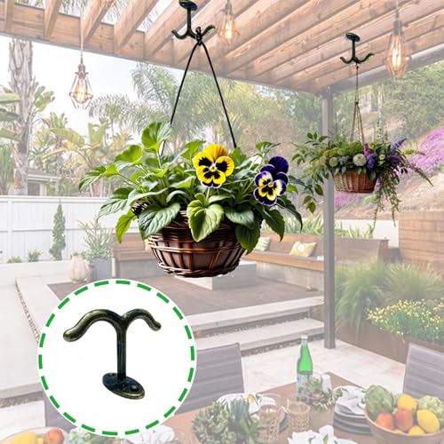 10 Pcs Zinc Alloy Ceiling Double Hook Cabinet Wardrobe Coat Towel Hat Hook Hooks Under Cabinet Shelf (Black) - color: Black