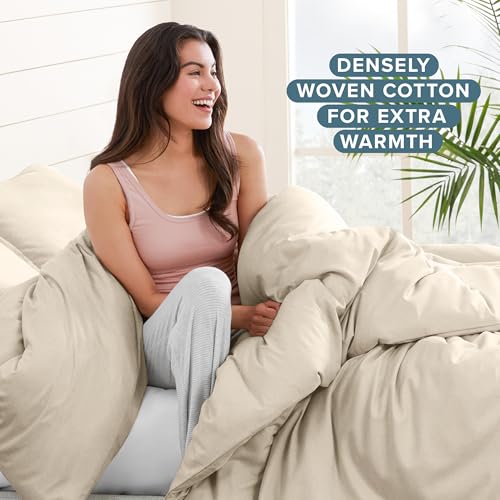 Bare Home Flannel Duvet Cover Set (Twin/Twin XL, Sand) | 100% Cotton, Velvety Soft, Heavyweight, Premium Flannel, Double Brushed, Includes Sham Pillow Cover - color: 05 - Sand (No Comforter), size: Twin/Twin XL