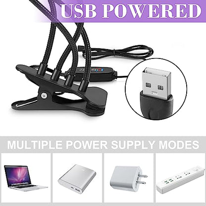 USB UV Black Light 4-Head, 20W 395nm-405nm LED UV Lamp with Clamp, Gooseneck UV Light for Resin Curing, Blacklight Posters, Fluorescent Paint - size: 4 Heads