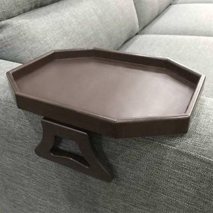 Sofa Arm Clip Table, Armrest Tray Table, Drinks/Remote Control/Snacks Holder … (Platic, Brown) - color: Brown