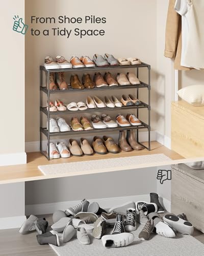 SONGMICS 4층 신발 선반 신발 타워 선반 보관함 정리함 캐비닛 - color: 블랙., size: 4 Tiers (36.2"W)