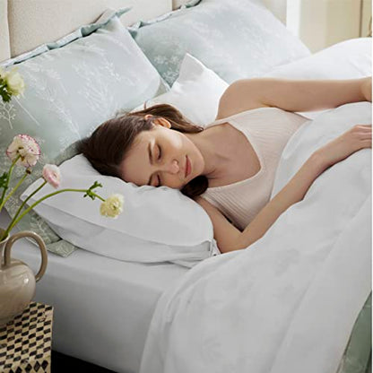 Bedsure PureWoven 100% Rayon Derived from Bamboo, Twin Bed Sheets, 3 Pieces | Cooling Sheets for Hot Sleepers, Breathable & Silky Soft, 16" Deep Pocket, Hotel Luxury Bedding, White - color: 02 - White, size: Twin