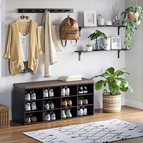 Long Wall Shelves, 39.4Inch Wooden Wall Mounted Shelves, Set of 2 | Large Floating Book Shelf with Metal Brackets, Easy Assembly, Max Load 33lbs, Wall Storage Ledges, Bedroom/Bathroom, Espresso - color: Espresso, size: 39.4 Inch