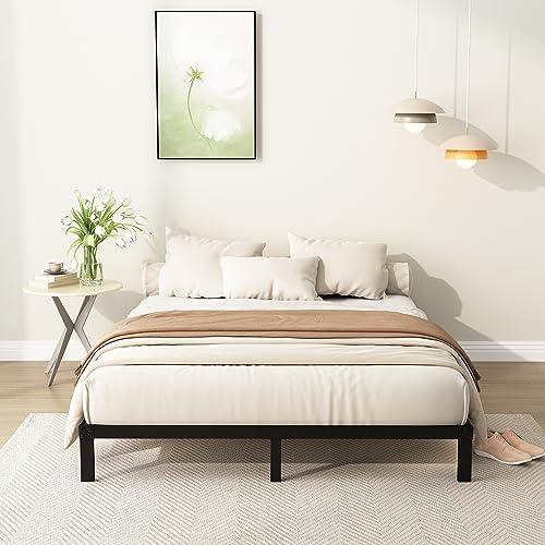 DiaOutro 9 Inch Full Size Bed Frame Heavy Duty Low Profile Metal Platform | Steel Slats Platform No Box Spring Needed Mattress Foundation, Easy Assembly, Noise Free - size: Full, style: 9 Inch