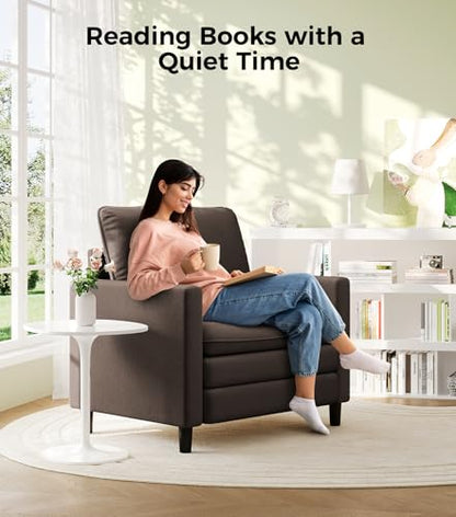 Welzona 3-Layers Cloud Accent Chair, 33" Reading Chair, Teddy Arm Chairs | Comfy Teddy Fabric, Washable Covers, Tool-Free Setup, All-wood Couch Chair for Living Room, Bedroom, Reading Nook, Brown - color: Brown, size: cloud chair