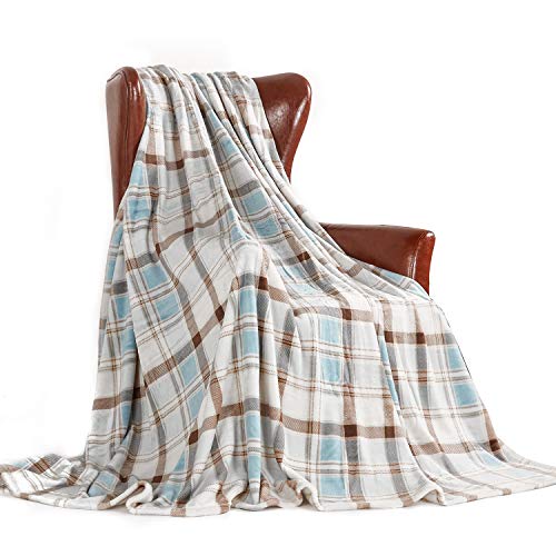 MERRYLIFE Throw Blanket Plaid Sherpa | Ultra-Plush,Soft, Colorful, Oversized | Decorative Couch Travel Blanket | Large Size (60" 90", Island Travel) - color: Island Travel, size: 60"90"