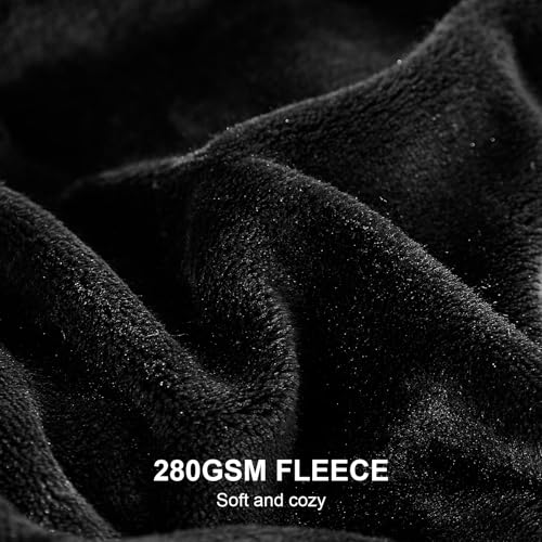 Hansleep Twin Black Fleece Blanket, Soft Flannel Bed Blanket | Fuzzy Cozy Blanket 60x80 Inches, Multi-use for Bed, Sofa, Couch, Travel, Camping, All Season Warm Lightweight Cover - color: Black, size: Twin (60x80 Inches)