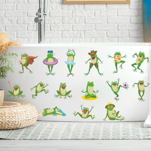Cute Frog Wall Decals Frog Wall Stickers Peel and Stick Removable DIY Decoration for Kids Bedroom Playroom Classroom Nursery Decor - style: Frog
