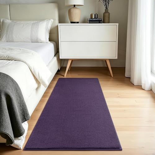 Vasofe 2x4 Runner Rug, Non Slip Bedroom Runner Rug, Memory Foam Hallway Rug | Memory Foam Low-Pile Carpet Runner Rug for Entryway, Living Room, Kitchen, Laundry Room, Throw Carpet for Dorm Room, Purple - color: Purple, size: 2' x 4' (Rectangular)