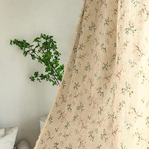 Deeprove Boho Florals Curtains, Bohemian Country Farmhouse Window Treatment Cotton Linen Drape with Tassels for Bedroom Nursery Room, Rod Pocket, 1 Panel 59" W x 63" L, Beige - color: Beige Florals, size: 59"W x 63"L (Pack of 1)