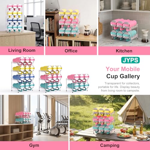 Reusable Stackable with Handle Compartment Water Bottle Tumbler Organizer for Stanley 40oz with Handle Cup, Stanley Accessories for Pantry, Cabinet & Kitchen Organization and Storage,3 Tier Hold 9 - size: 9-Bottle