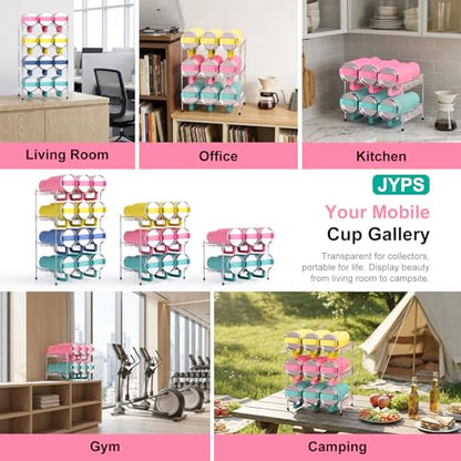 Reusable Stackable with Handle Compartment Water Bottle Tumbler Organizer for Stanley 40oz with Handle Cup, Stanley Accessories for Pantry, Cabinet & Kitchen Organization and Storage,3 Tier Hold 9 - size: 9-Bottle