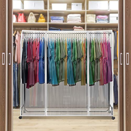 Sorbus Cover for Garment Rack - 6 Ft Transparent Clothes Rack Cover, Garment Coat Hanger Protector Dustproof Waterproof Clothing Storage Cover for Dresses, Suits, Coats, and more (Rack Not Included) - size: 1 Pack