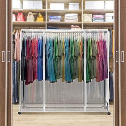 Sorbus Cover for Garment Rack - 6 Ft Transparent Clothes Rack Cover, Garment Coat Hanger Protector Dustproof Waterproof Clothing Storage Cover for Dresses, Suits, Coats, and more (Rack Not Included) - size: 1 Pack