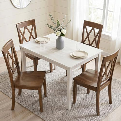 DUHOME Wood Dining Chairs Set of 2,Farmhouse Dining Side Chairs with Cross Back Wooden Kitchen Chairs for Home Kitchen, Dining Room Walnut - color: Walnut, size: 2pcs