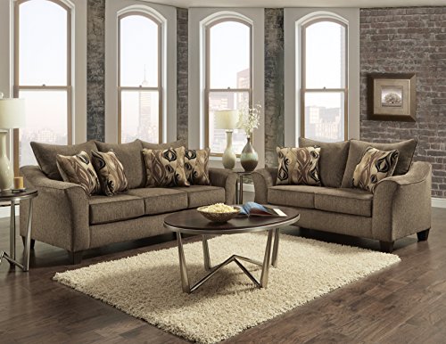 Roundhill Furniture Camero Cafe Sofa And Loveseat Set - color: Café