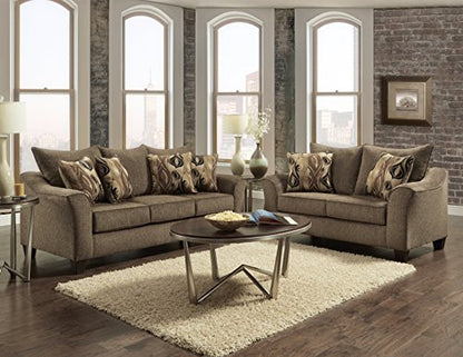 Roundhill Furniture Camero Cafe Sofa And Loveseat Set - color: Café