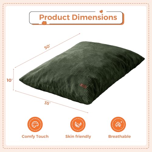 MAXYOYO 3 in 1 Kids Bean Bag Chair Bed, Comfy Floor Sofa with Removed Cover | Convertible Chair Folds from Bean Bag to Lounger, Floor Sofa Couch with High-Density Foam Filling, Dark Green - color: Dark Green