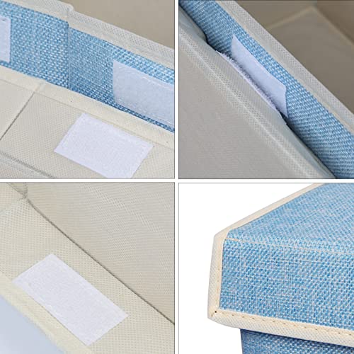 Large Toy Box Chest Storage with Flip-Top Lid, Kids Toy Storage Bin Boxes | Toy Chest with Rivets Handles for Kids, Boys, Girls, Nursery, Playroom, Living Room, Bedroom, 25"x 13" x 16" (Linen Blue) - color: Large Blue