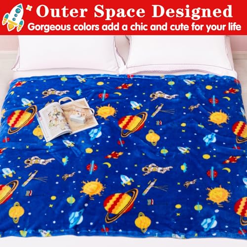 Lukeight Toddler Blanket Gifts for Boys and Girls, Plush Throw Blanket for Kids, Thick and Warm Boys Blanket for Teens Birthday (Space, 50x60 Inches) - color: Space, size: 50 in x 60 in