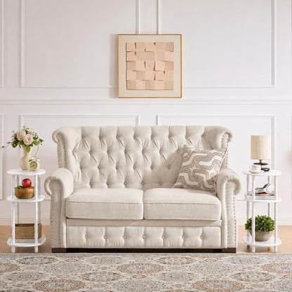 Side Table, 3-Tier Oval Accent Small End Table, Modern Oval Nightstand Accent Table for Small Space, Bedrooms, Living Room, Easy to Assemble, White - color: White, size: 15.7" x 11.6" x 24.4"