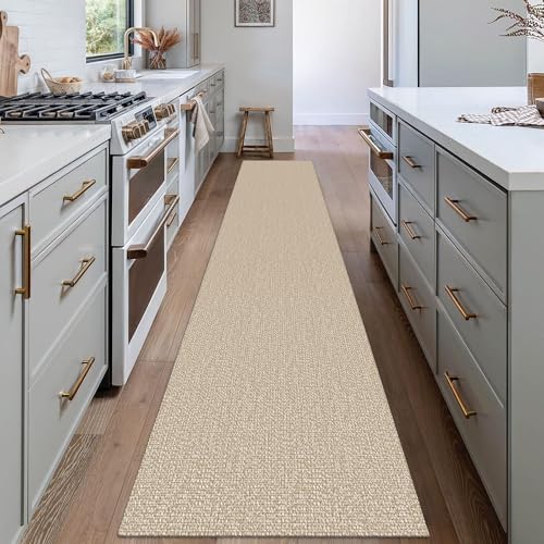 Washable Runner Rug, Non Slip Hallway Runner, 2x12 Ft, Sand/Beige | Washable Braided Runner Carpet,, Non Slip Rubber Dot Backed, For Hallway, Kitchen, Entryway, Bedroom, Laundry Room, Foyer - color: Sand/Beige, size: 2' x 12' (Rectangular)