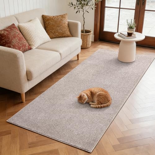 2x6 Oatmeal/White Runner Rug Non-Slip Washable for Hallway Kitchen Bedroom | Soft丨Stays Put丨Door-Friendly Thin丨Pet Friendly丨Lays Flat丨Bathroom丨Laundry丨Entryway丨Indoor丨Playroom丨Carpet丨Area Rug丨Home Decor - color: Light Tan, size: 2' x 6' (Rectangular)