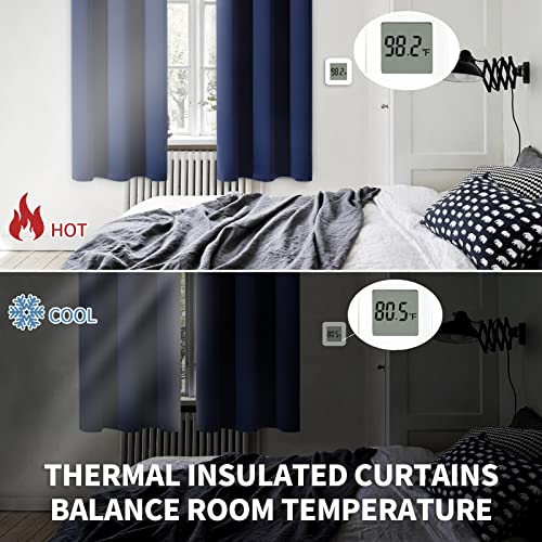 BGment Blackout Curtains for Bedroom - Grommet Thermal Insulated Room Darkening Curtains for Living Room, Set of 2 Panels (38 x 84 Inch, Navy Blue) | Grommet Top, Black Out, Room Darkening, Sunblock, Thermal Insulated, Window Drapes for Bedroom, 38x84 Inc