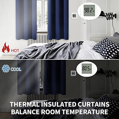 BGment Blackout Curtains for Bedroom - Grommet Thermal Insulated Room Darkening Curtains for Living Room, Set of 2 Panels (38 x 84 Inch, Navy Blue) | Grommet Top, Black Out, Room Darkening, Sunblock, Thermal Insulated, Window Drapes for Bedroom, 38x84 Inc
