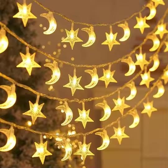 Whimsigoth Star and Moon Decor String Lights, Indoor Bedroom Classroom Dorm Patio Party Wedding Decor, Warm White (30ft Battery) - size: 30ft Battery
