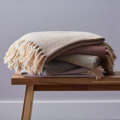 DII Chevron Throw Collection Handloomed Cotton, 50x60, French Blue - color: French Blue, size: 50x60"
