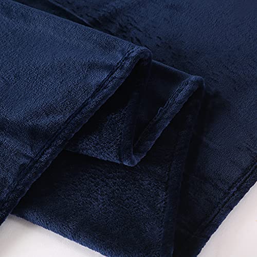 TASTHROW Large Flannel Fleece Throw Blanket, 50×70 Inch | Cozy Lightweight Thick Blanket - All Seasons Suitable for Women, Men and Kids (Two Pack, Navy) - color: Navy, size: Two Pack 50"x70"
