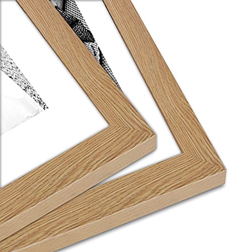 Americanflat Set of 7 Picture Frames with Shatter-Resistant Glass - Gallery Wall Frame Set with One 11x14, Two 8x10 and Four 5x7 Frames - Signature Collection - Dark Oak | Includes one 11x14, two 8x10 and four 5x7, shatter-resistant glass, hanging hardwar