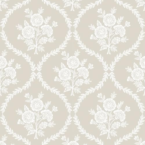 TACHIO Floral Peel and Stick Wallpaper French Country Contact Paper 17.5" x 118" Waterproof Self Adhesive Wall Paper for Bedroom Living Room & Accent Walls Vinyl Removable Renter Friendly - size: 17.5" x 118"