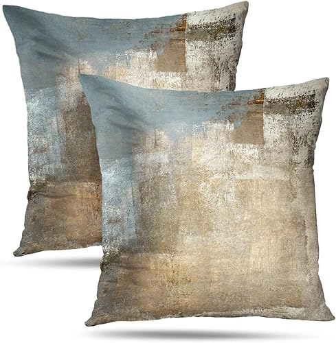 Throw Pillow Covers for Couch, 20x20 Inch, Set of 2, Beige Grey | Decorative Throw Pillow Covers Cushion Covers for Couch Bedroom Sofa Living Room - color: Grey and Beige, size: 20" x 20" (Pack of 2)