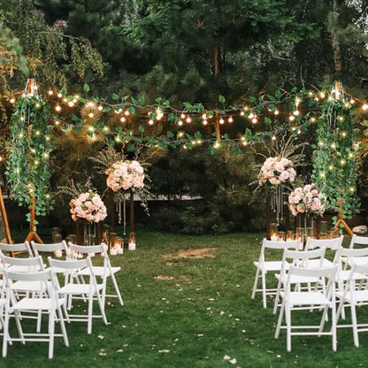 CEWOR 14 Pack 98ft Fake Ivy Vines, Artificial Ivy Garland with 100 LED String Lights, Hanging Plants Greenery Backdrop Green Leaves for Bedroom Room Wall Decor Wedding Party Table Decoration - size: 98ft+100led