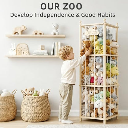 Stuffed Animal Storage,54 Inch Toy Organizer,Anti-Tip Design,Easy Assembly - size: 53.9*15.7*15.7 IN