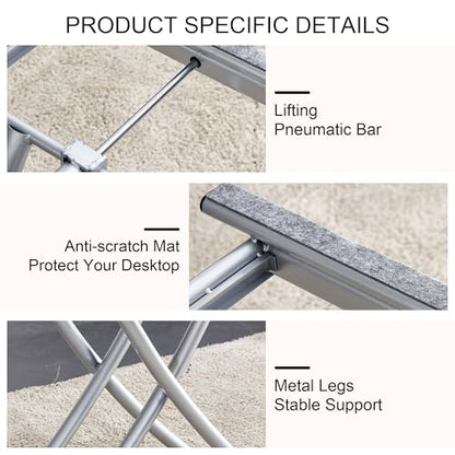 Liftable Folding Dining Table for 4, Adjustable Drop Leaf Table, Folding Coffee Table for Small Spaces, Scratch-Resistant Wood Top with Metal Frame for Apartment Kitchen Living Room - color: White-silver