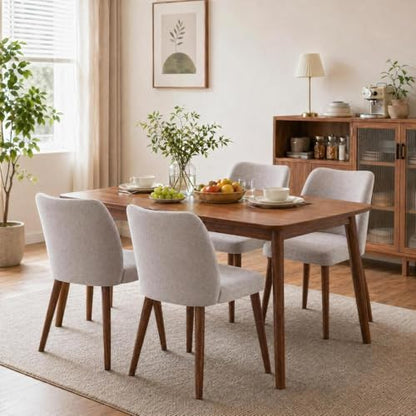 GarveeHome Dining Chairs Set of 4 with Cozy Backrest/Wooden Legs | Dining Chairs Set of 4 with Cozy Backrest/ Wooden Legs No tools Needed - color: Light Grey