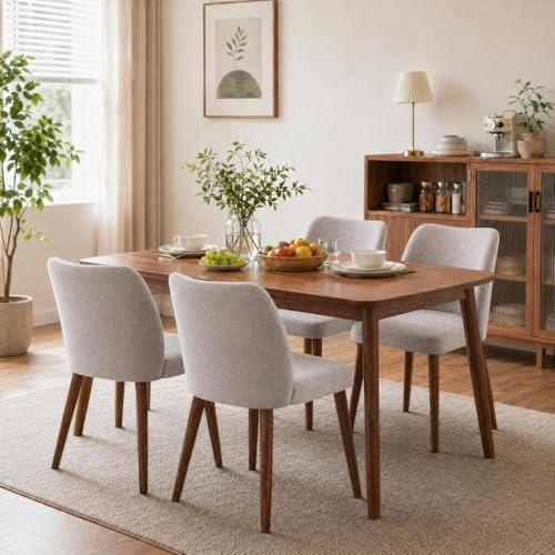 GarveeHome Dining Chairs Set of 4 with Cozy Backrest/Wooden Legs | Dining Chairs Set of 4 with Cozy Backrest/ Wooden Legs No tools Needed - color: Light Grey