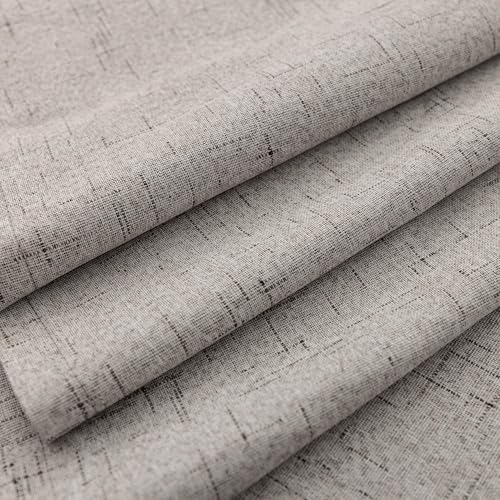 KOUFALL 52x45 Inches Long Taupe Back Tab Linen Blackout Curtains for Living Room - color: Taupe, size: 52"W x 45"L (Pack of 2)