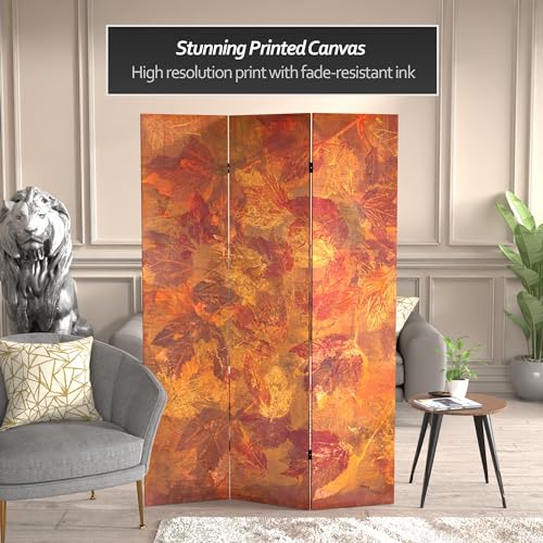 Red Lantern 6 ft. Tall Double Sided Enchanted Gardens Canvas Room Divider, Equinox - color: Equinox