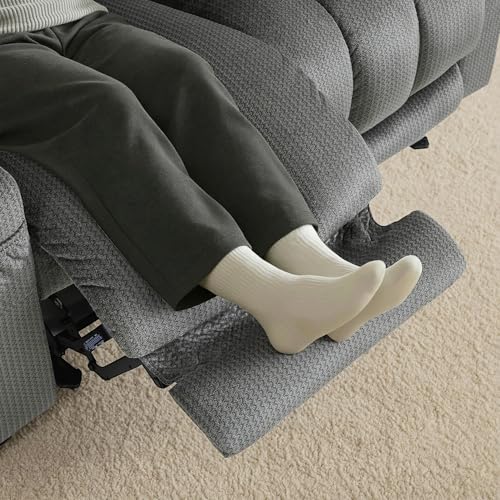 MCombo 56 in Reclining Loveseat Recliner with Heat & Massage PR648 (Grey) | 155° Zero Gravity, Dual Charging Ports, Cup Holders, FSC & OEKO Certified - color: Grey, size: Loveseat Recliner with Zero Gravity
