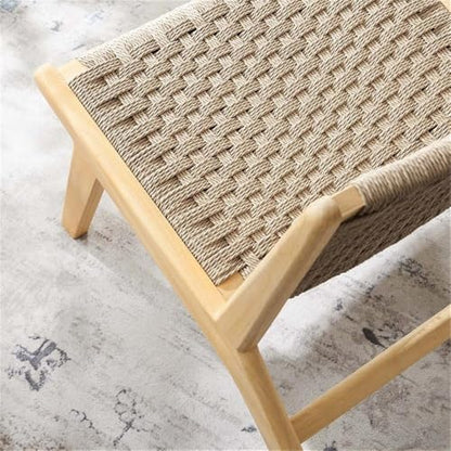 Modway Saoirse Woven Rope Wood Accent Lounge Chair in Natural Natural - color: Natural Natural