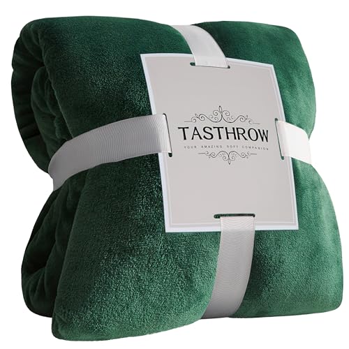 TASTHROW DarkGreen Throw Blanket 60x80 Inches | Soft Plush Cozy Fleece Flannel Throw Blanket, Lightweight Warm Throws for Bed, Couch, Bedroom and Living Room, All Seasons - color: Darkgreen, size: 60"x80"