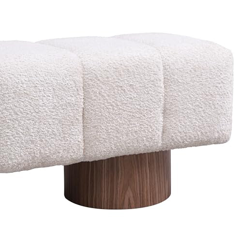 Christopher Knight Home Manila 64" Boucle Dining Bench, Upholstered Ottoman Bench, Rectangular Dining Seat, Spacious Seating, Long Footstool for Living Room Dining Room, No Assembly Needed, Beige - color: Beige