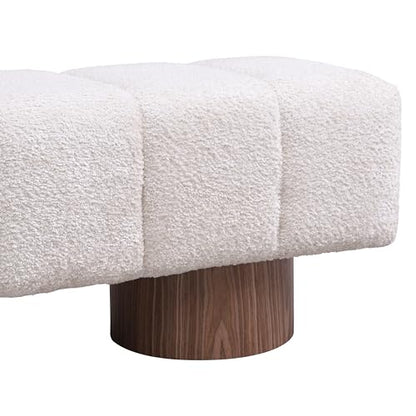 Christopher Knight Home Manila 64" Boucle Dining Bench, Upholstered Ottoman Bench, Rectangular Dining Seat, Spacious Seating, Long Footstool for Living Room Dining Room, No Assembly Needed, Beige - color: Beige